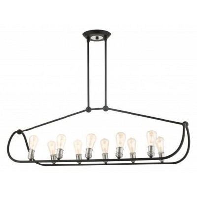 Livex Lighting Archer 10 - Light Chandelier in  Textured Black/Brushed Nickel