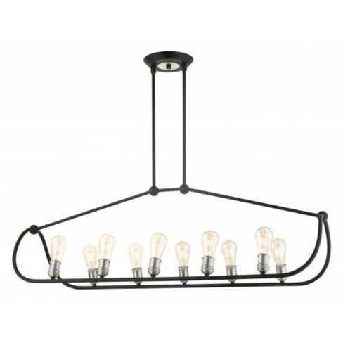 Livex Lighting Archer 10 - Light Chandelier in  Textured Black/Brushed Nickel - image 1 of 1