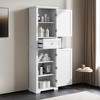 67.7" Tall Bathroom Storage Cabinet, Freestanding Storage Cabinet with Drawer and Adjustable Shelf - Leovsnove - 2 of 4