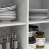 HOMCOM Rolling Kitchen Island with Drop Leaf Wood Breakfast Bar, Farmhouse Kitchen Cart with 2 Drawers, Adjustable Shelves for Dining Room, White - 3 of 4