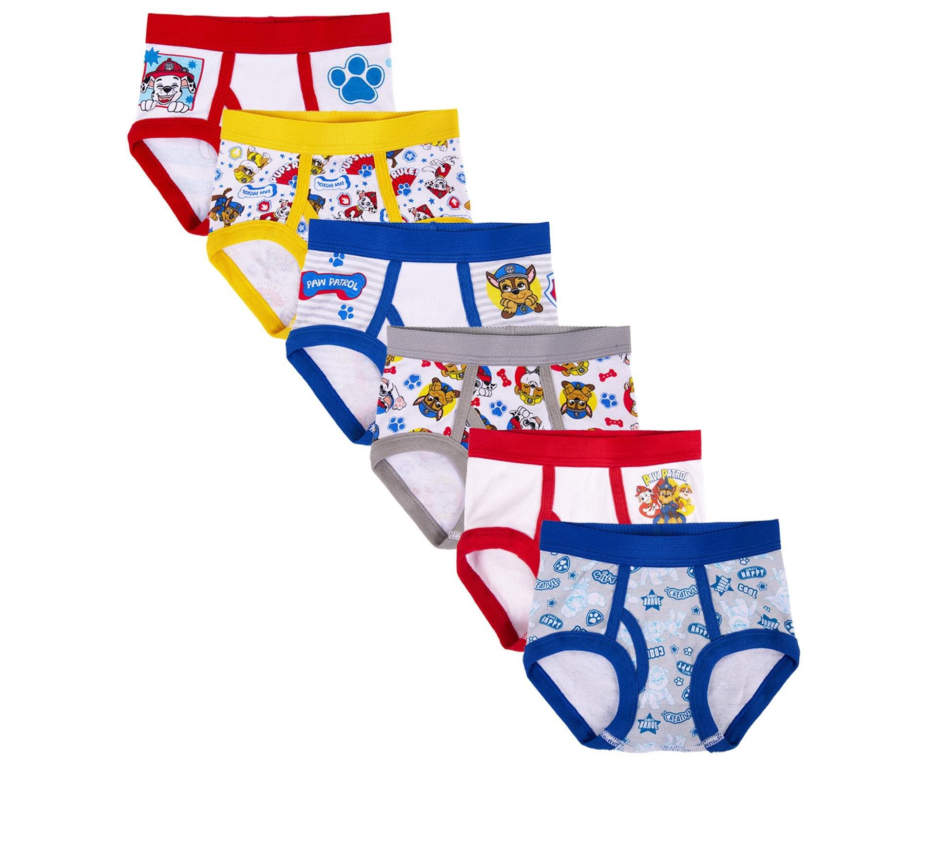 Nickelodeon Paw Patrol Toddler Boys 6-Pack Briefs – 100% Cotton Underwear Multipack