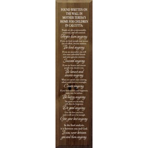 Slickblue Rustic Wooden Wall Sign – Mother Teresa Do It Anyway Quote – Motivational Home Decor 9x36, Color Options - 1 of 3