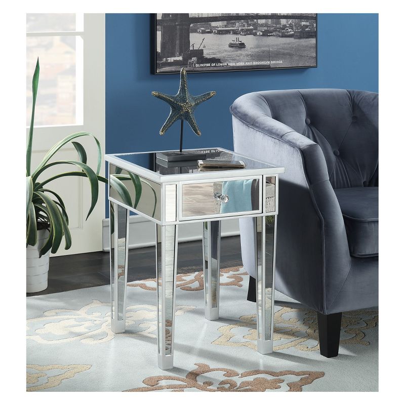 Gold Coast Mirrored End Table with Drawer - Breighton Home, 4 of 7