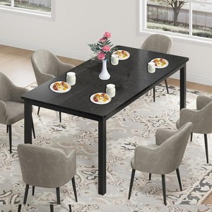 Coucheta 71/79" Industrial Dining Table for 6-8 - Rustic Wood & Metal Frame, Multi-Use, Scratch-Resistant - 1 of 4