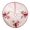 Kurt Adler 60-Inch Ivory Dupion Tree Skirt with Reindeer Appliqué Embroidery - 3 of 4