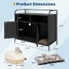 31.5 Inch Wooden Cat Litter Box Enclosures, Metal Frame & Storage, Hidden Litter Box End Table,Pet House with Barn Door,Large Capacity - 4 of 4