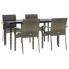 vidaXL Patio Dining Set Outdoor Rattan Wicker Table and Chair Set for Porch - Gray 63" Table Length 4 Piece - 3 of 4