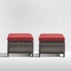Gymojoy Outdoor Patio Footstool Ottomans with Cushion - 3 of 4