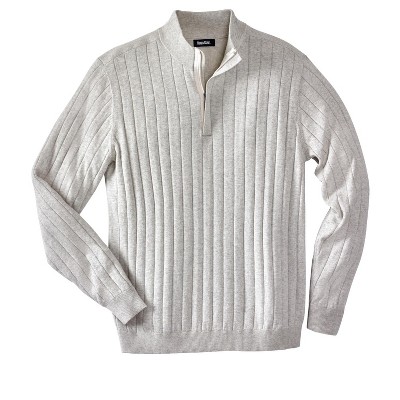 Kingsize Men's Big & Tall Quarter Zip Mock Neck Lightweight Sweater ...