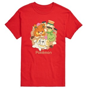 Men's - Pokémon - Fidough Smoliv Pawmi Coffee Café Trio Short Sleeve Graphic T-Shirt - 1 of 4