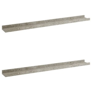 vidaXL Wall Shelves 2 pcs Concrete Gray 31.5"x3.5"x1.2" - 1 of 4