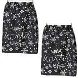 Decorative Towel Warm Winter Wishes Set/2  -  Set Of Two Dish Towels 28 Inches -  Kitchen Towels  -  106803  -  Cotton  -  Green
