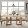 PexFix 67" x 33.5" Modern Farmhouse Kitchen Dining Room Table Home Furniture Oval Oak Kitchen Table with Rattan Woven Legs for Kitchen Bar Living Room - 2 of 4