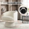 Bestier Swivel Accent Chair with Armrest, Barrel Chair with Curve Back and Soft Cushion, Round Single Sofa for Living Room, Beige - 2 of 4