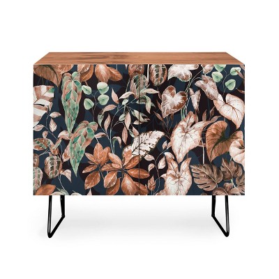 Marta Barragan Camarasa Lush Vintage Dark Jungle Walnut Credenza - Deny Designs