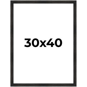PosterPalooza | 30x40 Wide Barnwood Picture Frame, UV Acrylic, 6 Finishes - Grey, Brown, White, and Black - 1 of 4