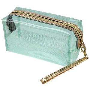 Unique Bargains Travel Toiletry Bag Makeup Bag Organizer Toiletry Organizer Travel Cosmetic Bag Waterproof PVC 1PC - 1 of 4