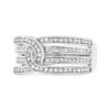 Silver 1/2 Cttw Diamond Multi-Row Bypass Band Ring - 3 of 4