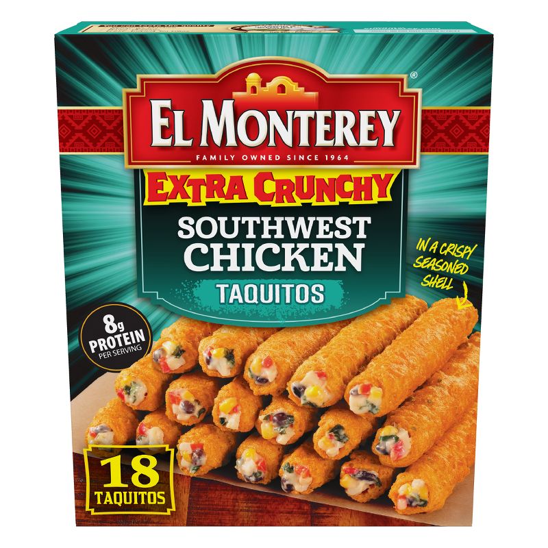 El Monterey Southwest Chicken Extra Crunchy Frozen Taquitos - 20.7oz/18ct, 1 of 10