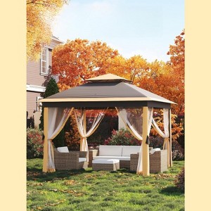 11x11 Pop Up Canopy Tent with Mosquito Netting, Outdoor Canopy Shelter Gazebo Easy Setup, Water & UV Resistant for Garden, Party, Outdoor - 1 of 4
