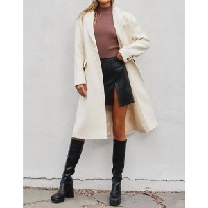 Women's Cozy Long Wool Coat - DRESS FORUM - 1 of 4
