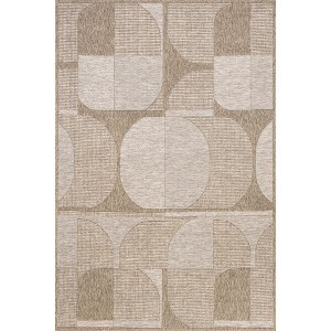 Nuloom Inara Geometric 4x6 Indoor/Outdoor Area Rug for Living Room Patio Deck Front Porch Kitchen, Tan - 1 of 4