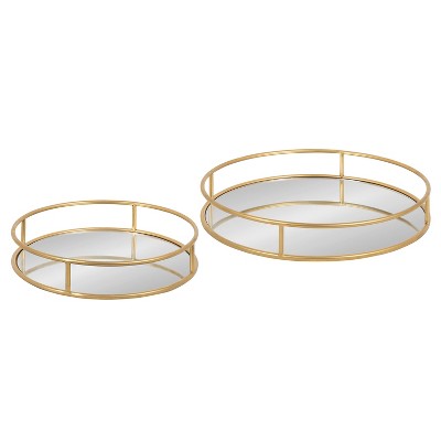 Kate And Laurel Felicia Tray, 2 Piece, Gold : Target