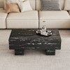 Lyngins 43.3" Modern Coffee Table, Simple Marble Texture MDF Coffee Table, Center Table & Living Room Table for Stylish Spaces, 300 lbs Capacity - 3 of 4