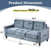 Chenille Three-Seat Sofa with Detachable Design, Thickened Cushions and Space-Saving Premium Sponge Filling - 3 of 4
