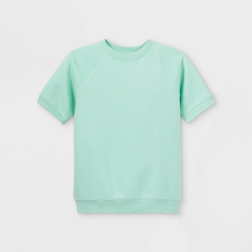 Kids' Short Sleeve Pullover Sweatshirt - Cat & Jack Mint XL, Green