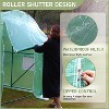 FDW Portable Greenhouse 6.5FT Height with Zipper Curtains PE Cover Steel Frame, Green - 3 of 4