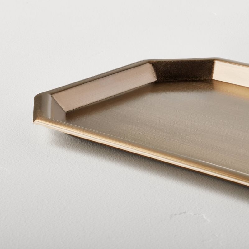 Large Metal Desk Accessory Tray Brass Finish - Hearth &#38; Hand&#8482; with Magnolia, 4 of 5