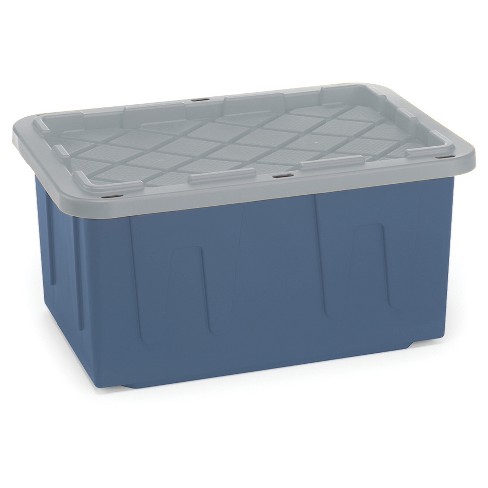 Utility Storage Tubs And 27 Gallon Tough Tote Blue Gray Homz