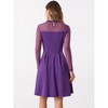 INSPIRE CHIC Women's Mesh See-Through Heart Sheer Sleeve Skater Party Dress - 3 of 4