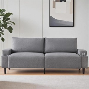 80in Modern Sofa With Cup Holders, Deep Seat - Comfy for Living Room - 1 of 4