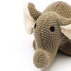 INFURNIC Baby and Toddler Learning Toys Organic Handmade Cotton Knitted Elephant Plush for Sensory Play Development, Dark Green, 7.5"*3.5"*3" - 4 of 4