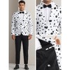 INSPIRE CHIC Men's One Button Notched Lapel Prom Polka Dots Blazers - 4 of 4