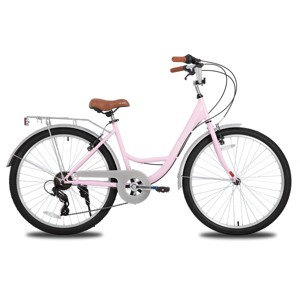 HILAND Flare Retro Cruiser City Bike for Women Men, 26 inch Step-Through Urban Commuter Bicycle - 1 of 4