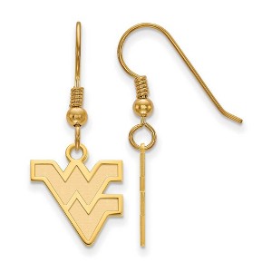Black Bow Jewelry 14k Yellow Gold Plated Sterling Silver West Virginia Mountaineers NCAA Dangle Earrings - 1 of 3