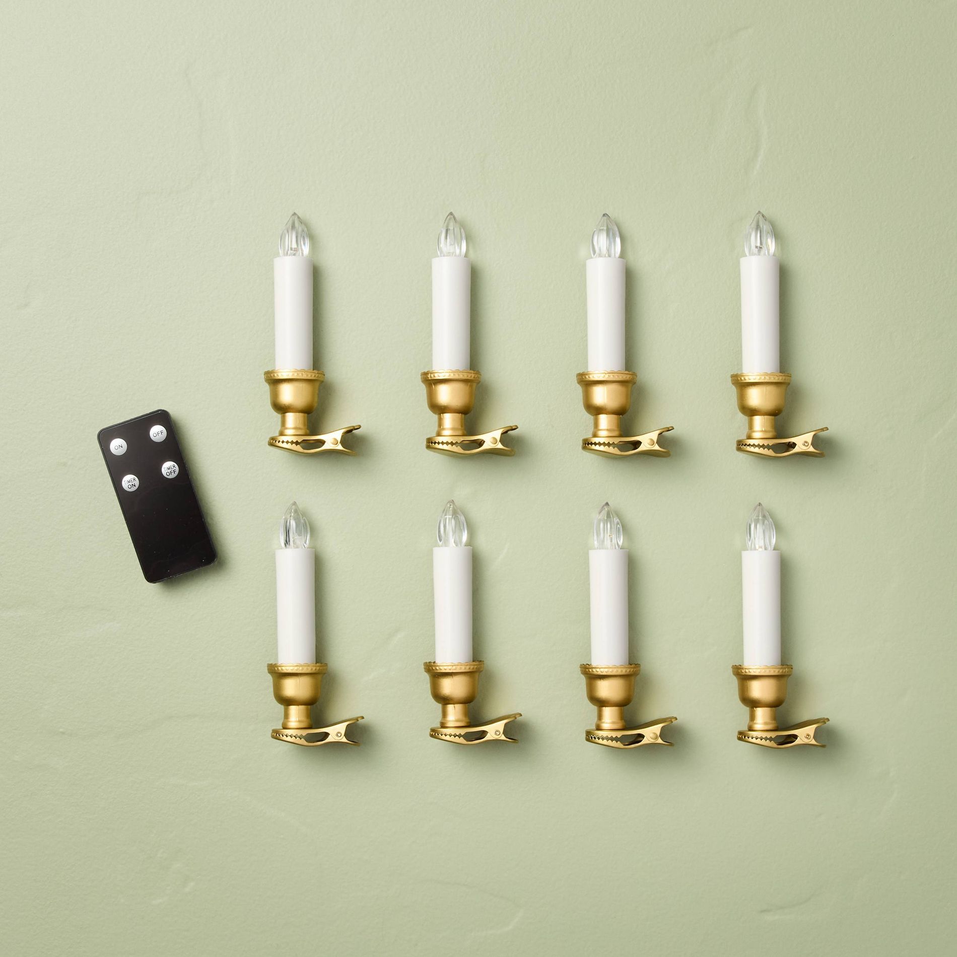 8ct Antique Brass Clip on Tree Candles - Hearth & Hand™ with Magnolia