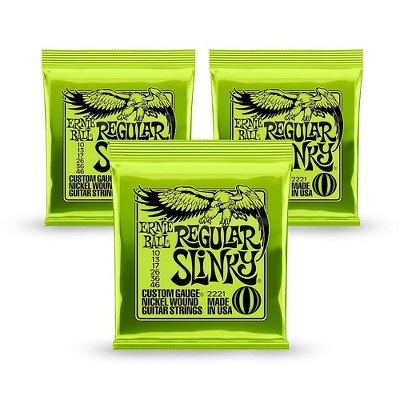 Ernie Ball 2221 Nickel Regular Slinky Electric Guitar Strings 3 Pack