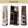 Costway 360° Swivel Jewelry Cabinet with Lighted Full Length Mirror & Back Shelves, Lights Brown/White - 3 of 4