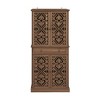 Okak Tall Cabinet with 4 Rattan/Carved Doors, Storage Cabinet with 1 Drawer and 4 Adjustable Inner Shelves, Accent Cabinet for Living Room, Bedroom - 3 of 4