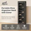 Neat Living Vertical 10 Tier Shoe Organizer Rack, Storage Shelves & Cover, Gray - 2 of 4
