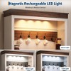 Farmhouse Style 72 Inch Tall Coffee Bar Cabinet, Features LED Lighting, Glass Shelves, and Hooks, Ideal for Kitchen, Dining, or Living Room - 4 of 4