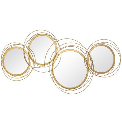 Grungis Round Wall Mirrors with Metal Frame,Modern Art Decor Hanging Mirror for Living Room,Bedroom,Entryway,Office