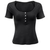 VENUS Womens Henley Short Sleeve Top - 4 of 4