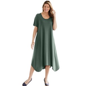 Woman Within Plus Size Drape Hem Dress - 1 of 4