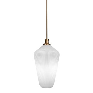 Toltec Lighting Carina 1 - Light Pendant in  New Aged Brass with 11" Opal Frosted Shade - 1 of 1