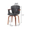 Swivel Dining Chairs Set Of 2 With PU Leather Seat, Mid Century Modern Bentwood Accent Chairs With 360 Degree Rotation-Maison Boucle - 4 of 4